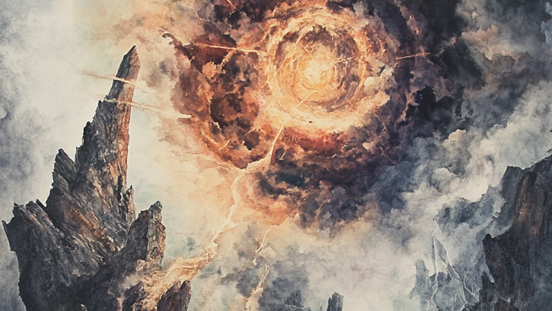 Choque Cósmico: Batalla de Fuego y Agua Desgarra los Cielos
