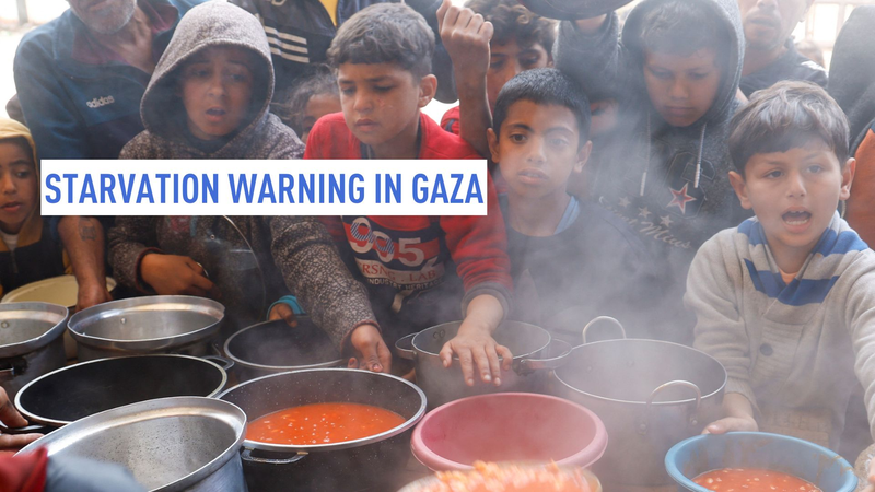 Crisis en Gaza: 290K en riesgo de hambruna, misil en aeropuerto israelí video poster