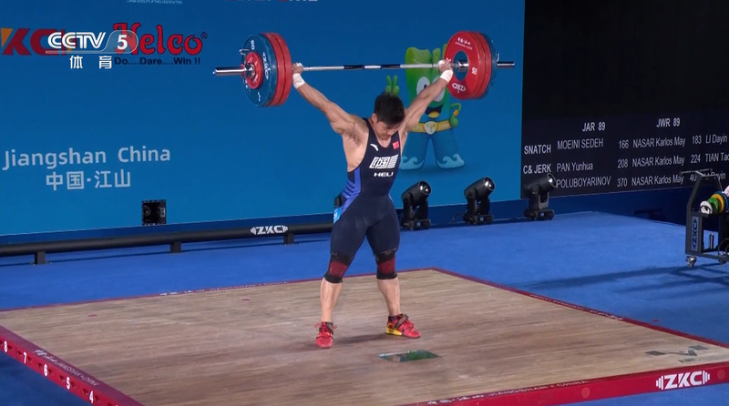 Li Dayin gana el oro en arranque de 89kg en el Campeonato Asiático