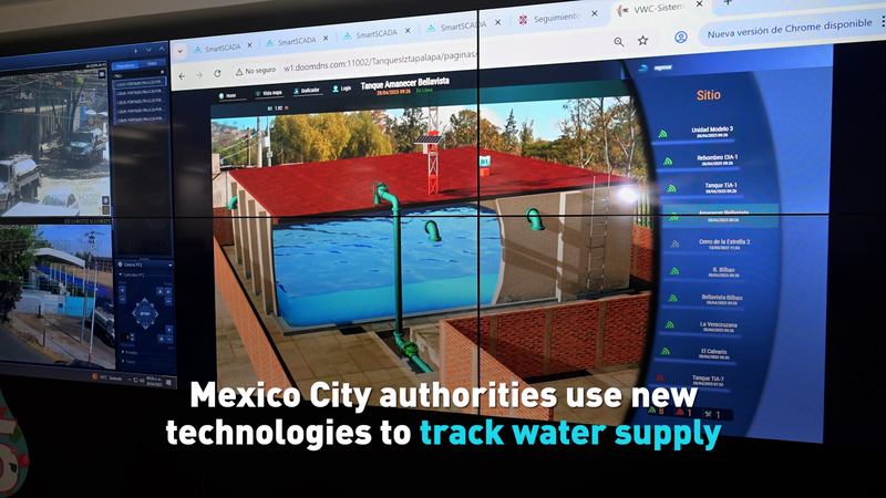 La Ciudad de México adopta tecnología para monitorear el suministro de agua durante la sequía video poster