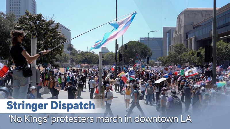 No Reyes: Protestas en el Centro de Los Ángeles Sacuden el Día de la Bandera video poster