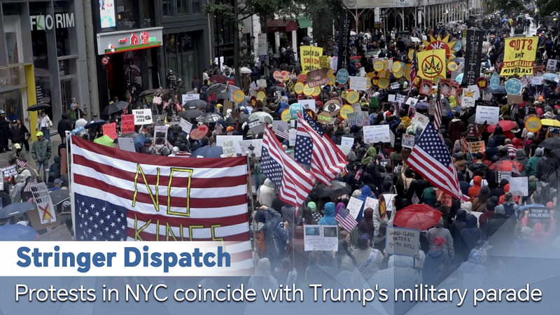 Protestas en NYC Estallan en Medio del Desfile y Cumpleaños de Trump video poster