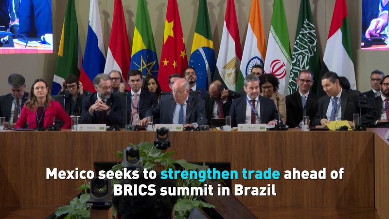 México busca impulsar el comercio global en la cumbre BRICS en Brasil video poster
