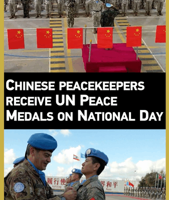 La ONU honra a los cascos azules chinos con medallas de la paz en el Día Nacional video poster