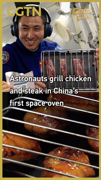 Astronautas asan pollo y bistec en el primer horno espacial de China 🚀🔥