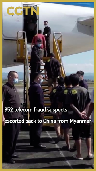 952 sospechosos de fraude telefónico repatriados desde Myanmar video poster