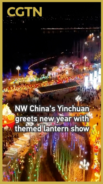 Yinchuan ilumina el 2026 con un espectáculo de faroles gigantes video poster