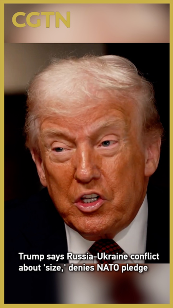 Trump dice que conflicto Rusia-Ucrania se define por tamaño y niega promesa de la OTAN video poster