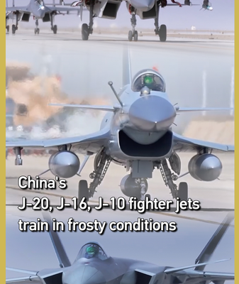 Pilotos de China entrenan con cazas J-20, J-16 y J-10 en frío extremo ❄️✈️ video poster