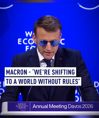 Macron en Davos: «Preferimos el respeto a los matones y el estado de derecho a la brutalidad» video poster