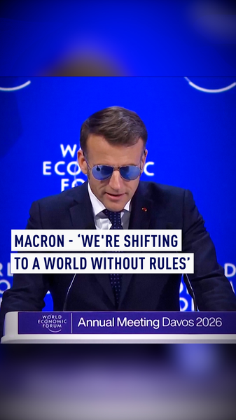 Macron en Davos: «Preferimos el respeto a los matones y el estado de derecho a la brutalidad» video poster