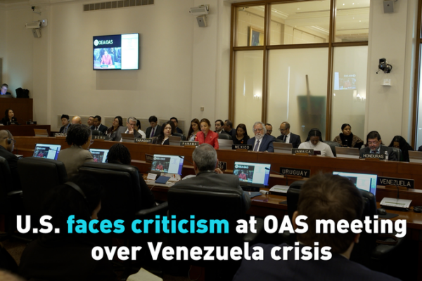 Fuerte crítica a EE.UU. en la OEA por crisis en Venezuela video poster