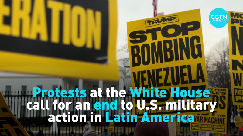 Protestas en EE.UU. exigen fin de la acción militar contra Venezuela video poster
