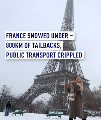 Francia afronta la 'bomba meteorológica' con la tormenta Goretti tras intensas nevadas video poster
